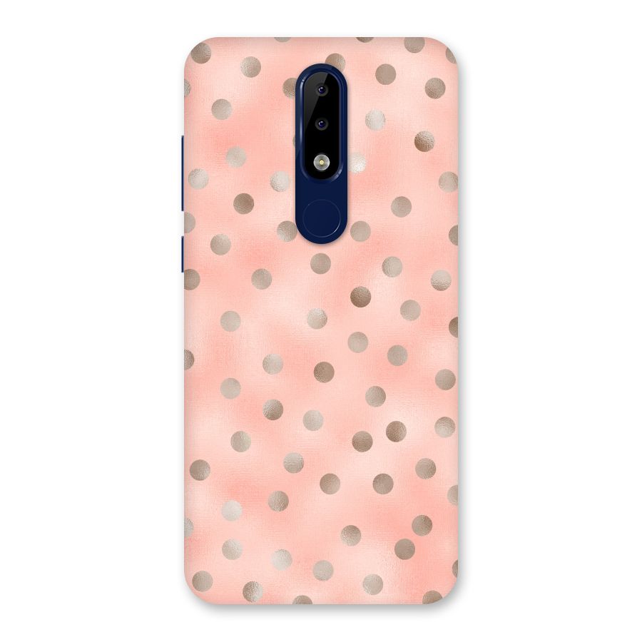 RoseGold Polka Dots Back Case for Nokia 5.1 Plus