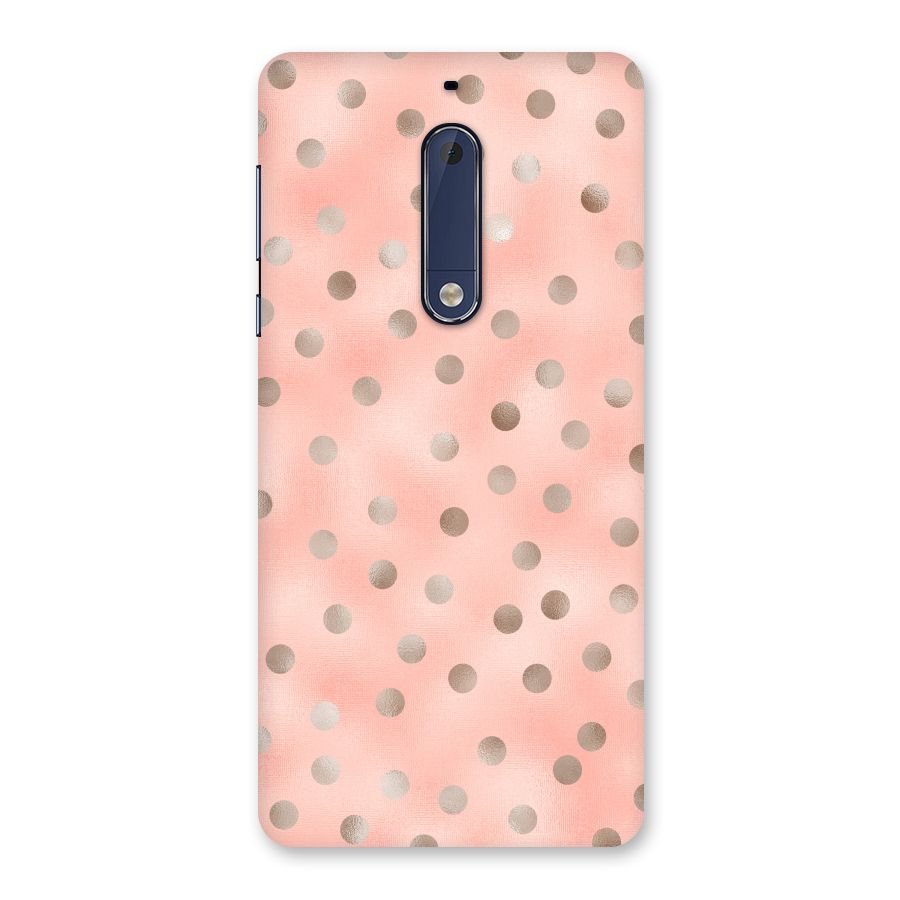 RoseGold Polka Dots Back Case for Nokia 5