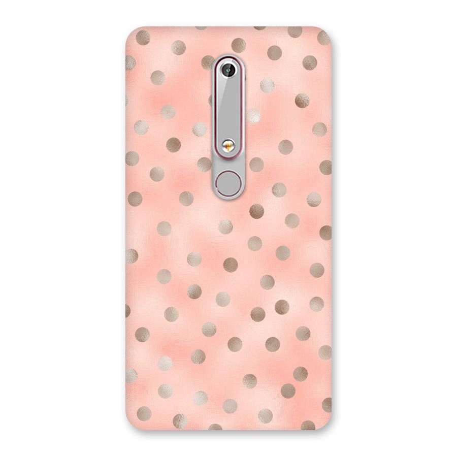 RoseGold Polka Dots Back Case for Nokia 6.1