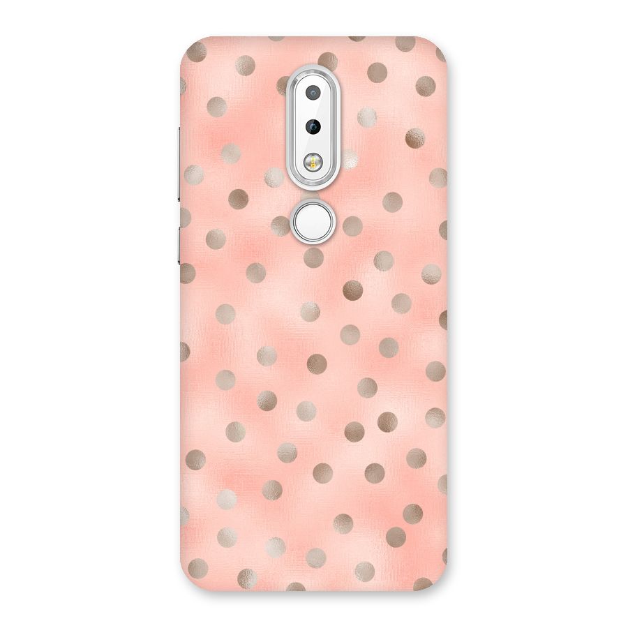 RoseGold Polka Dots Back Case for Nokia 6.1 Plus