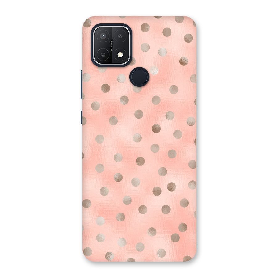 RoseGold Polka Dots Back Case for Oppo A15s