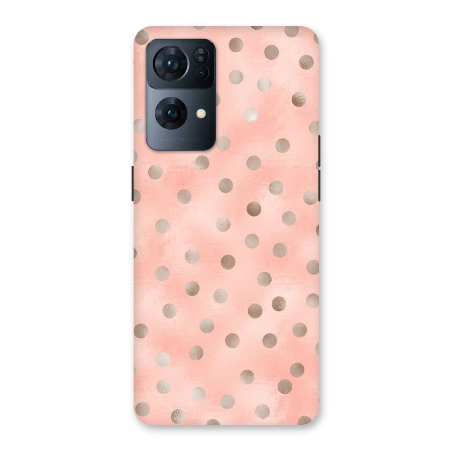 RoseGold Polka Dots Back Case for Oppo Reno7 Pro 5G