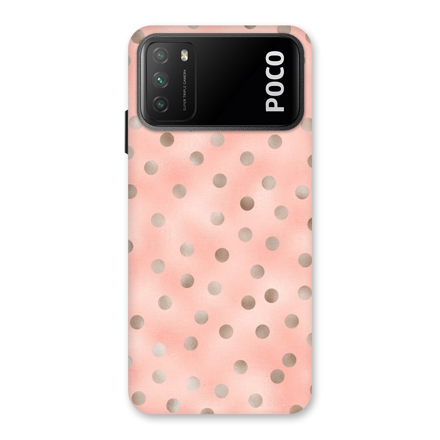 RoseGold Polka Dots Back Case for Poco M3