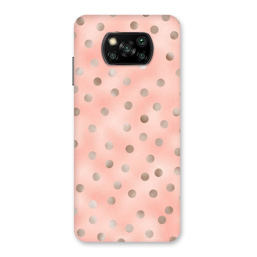 RoseGold Polka Dots Back Case for Poco X3