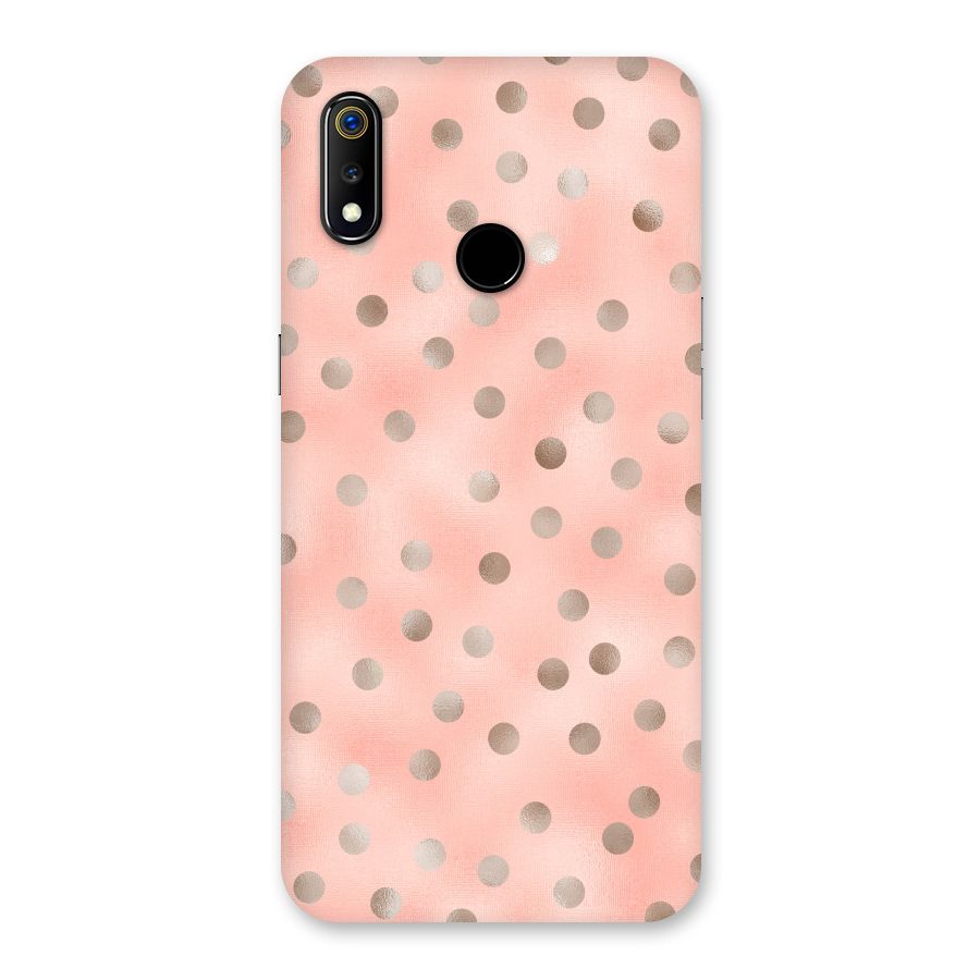 RoseGold Polka Dots Back Case for Realme 3