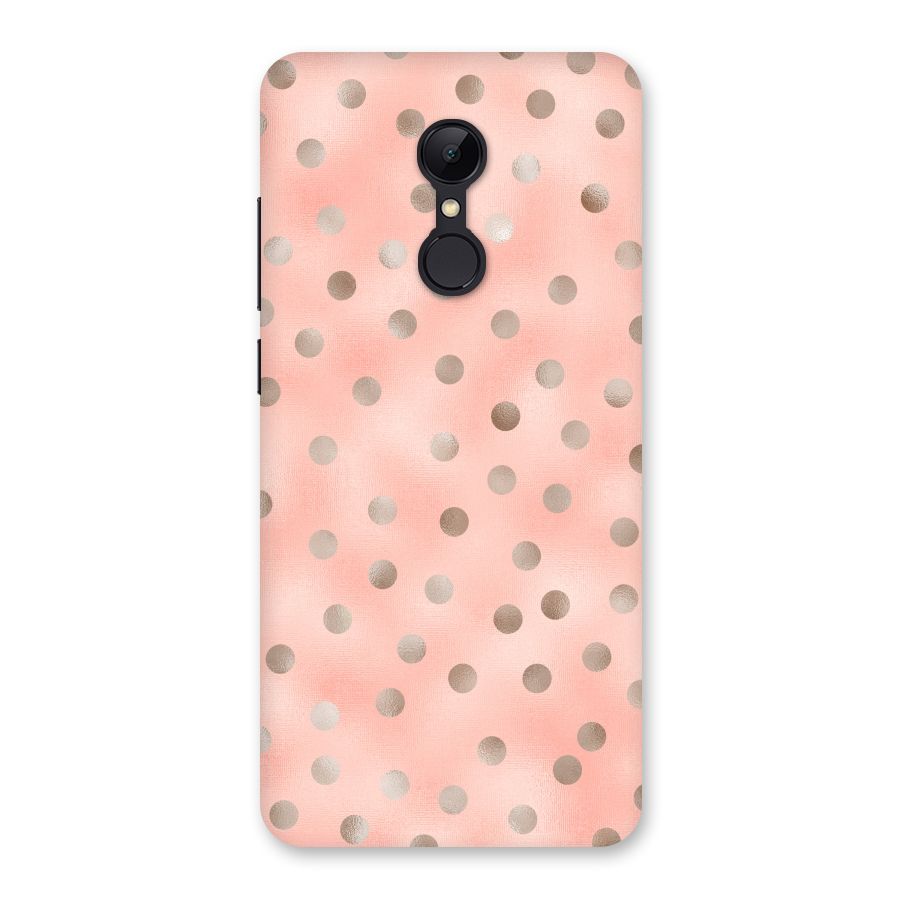 RoseGold Polka Dots Back Case for Redmi 5