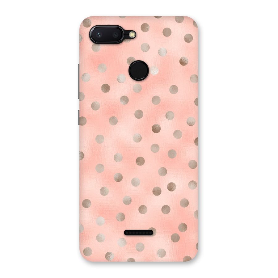 RoseGold Polka Dots Back Case for Redmi 6