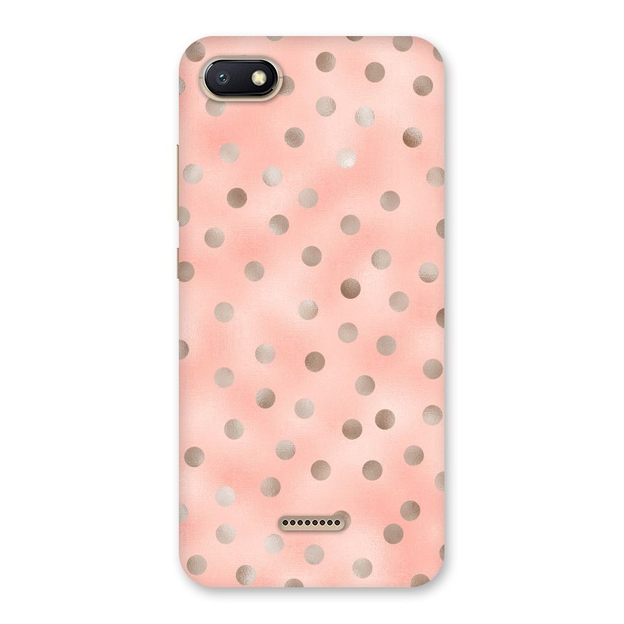 RoseGold Polka Dots Back Case for Redmi 6A