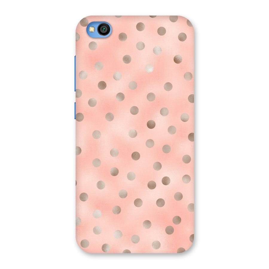 RoseGold Polka Dots Back Case for Redmi Go
