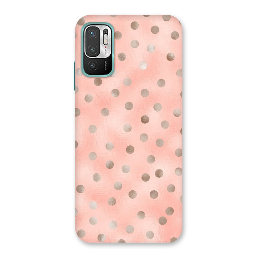 RoseGold Polka Dots Back Case for Redmi Note 10T 5G