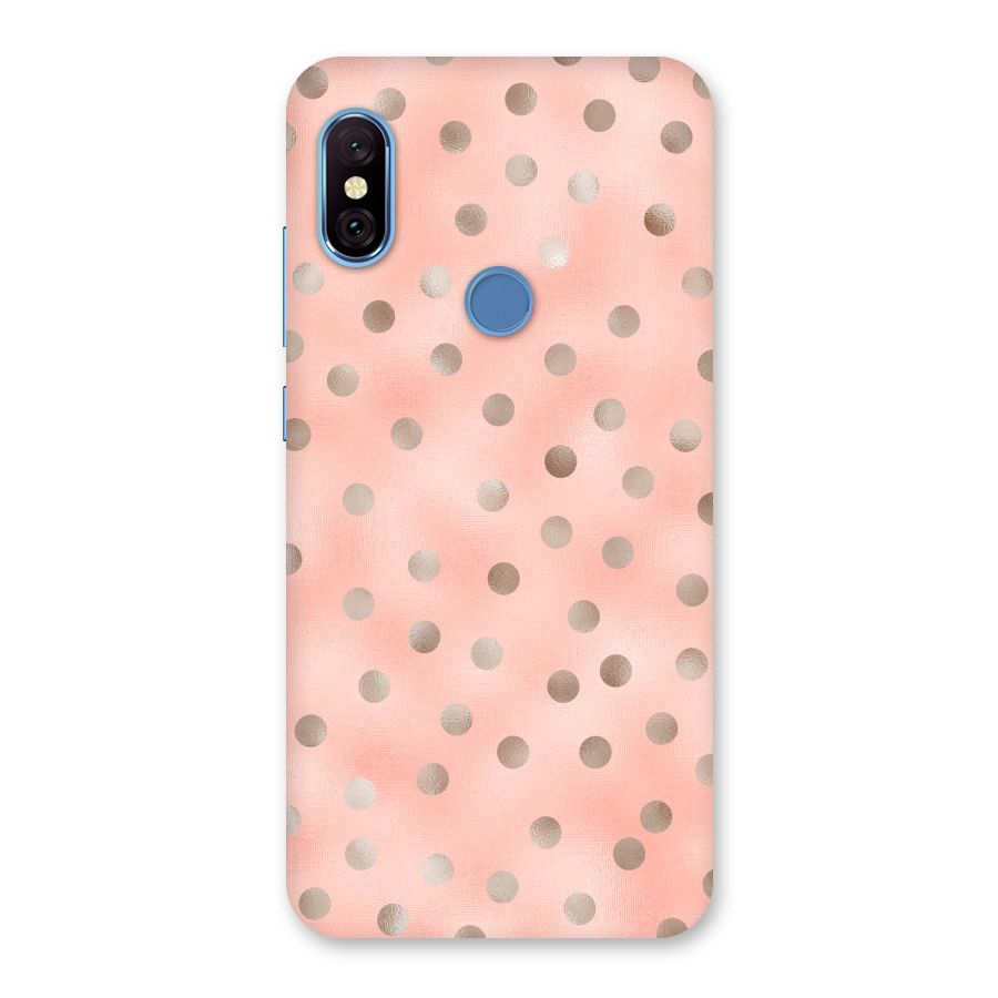 RoseGold Polka Dots Back Case for Redmi Note 6 Pro