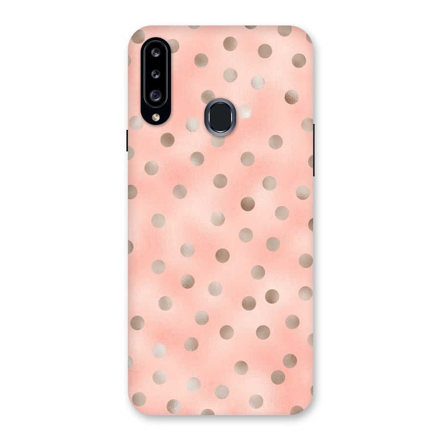 RoseGold Polka Dots Back Case for Samsung Galaxy A20s