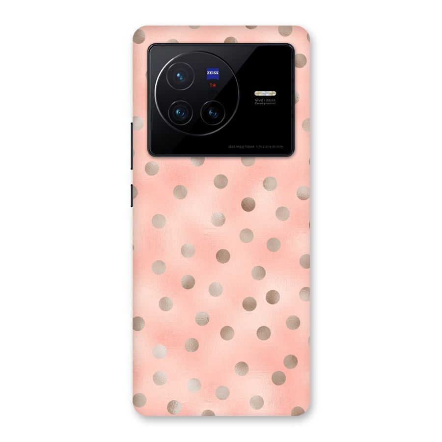 RoseGold Polka Dots Back Case for Vivo X80