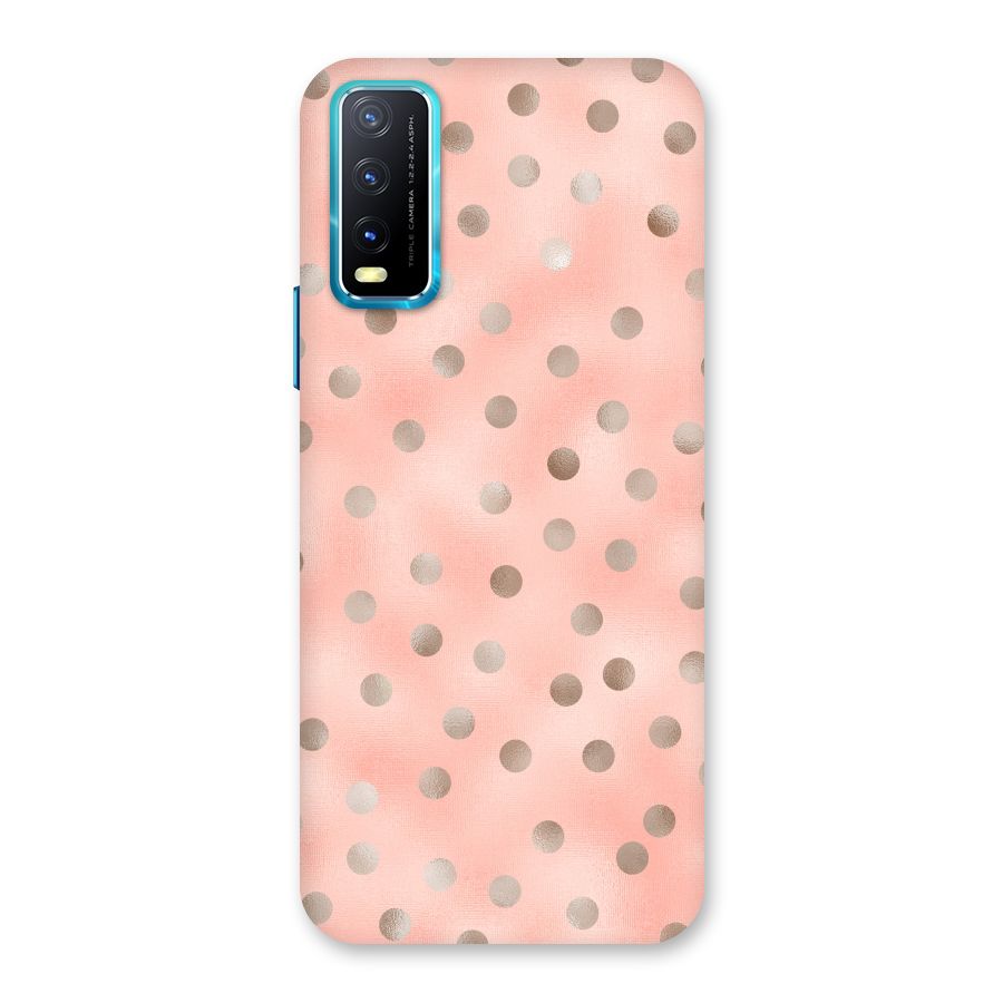 RoseGold Polka Dots Back Case for Vivo Y20A