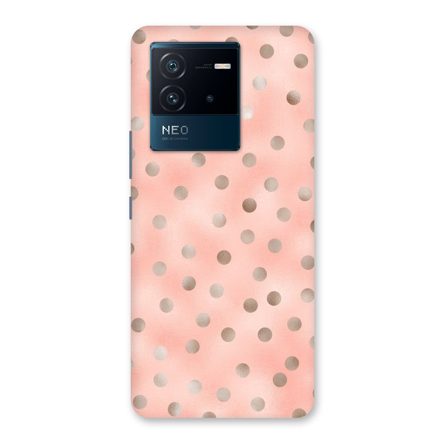 RoseGold Polka Dots Back Case for Vivo iQOO Neo 6 5G