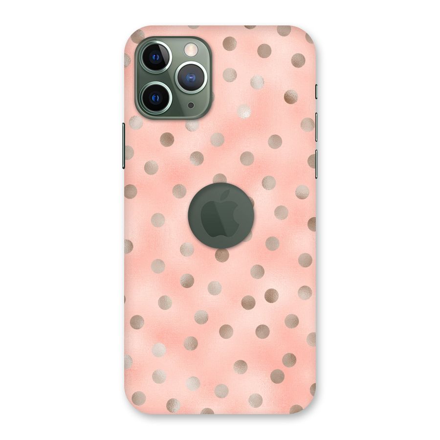 RoseGold Polka Dots Back Case for iPhone 11 Pro Logo  Cut
