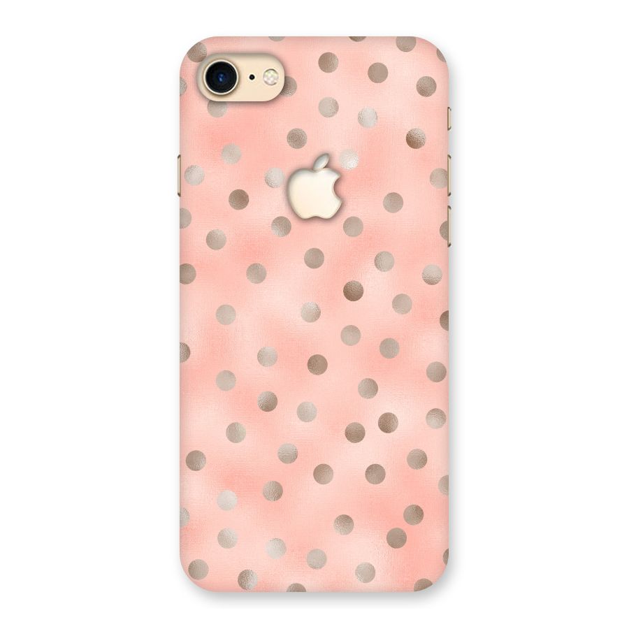 RoseGold Polka Dots Back Case for iPhone 7 Apple Cut