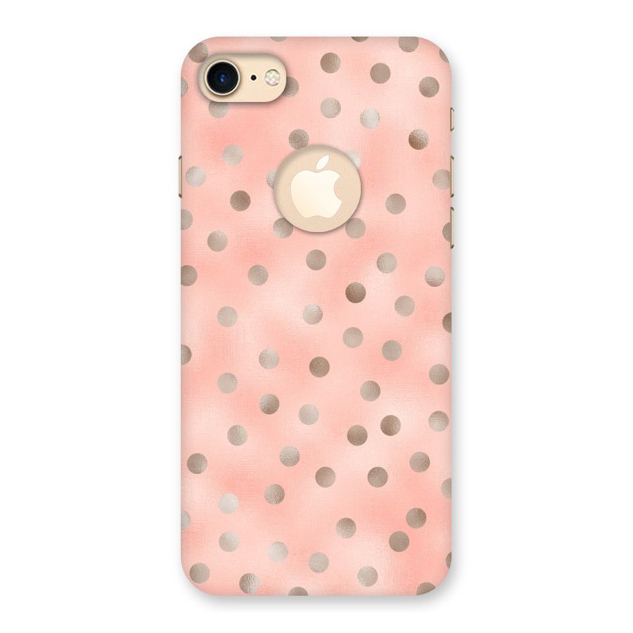 RoseGold Polka Dots Back Case for iPhone 7 Logo Cut