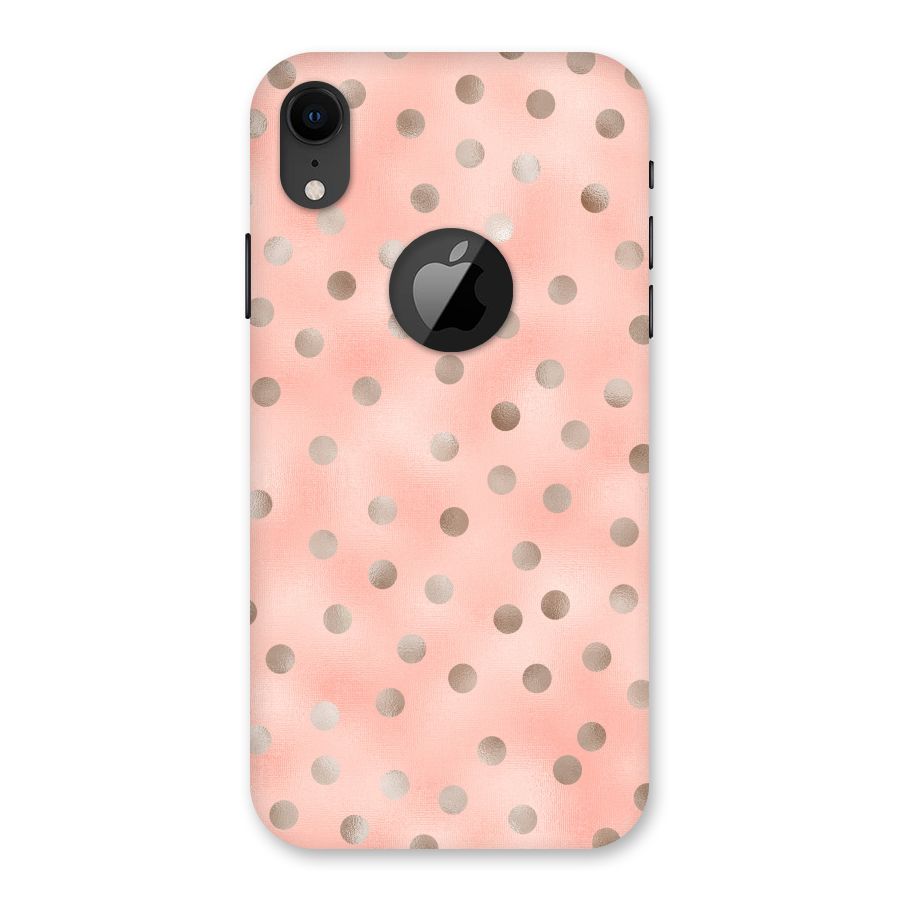 RoseGold Polka Dots Back Case for iPhone XR Logo Cut