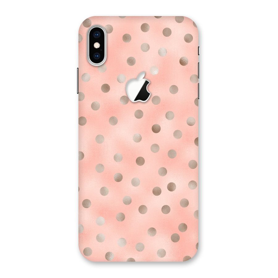 RoseGold Polka Dots Back Case for iPhone XS Max Apple Cut