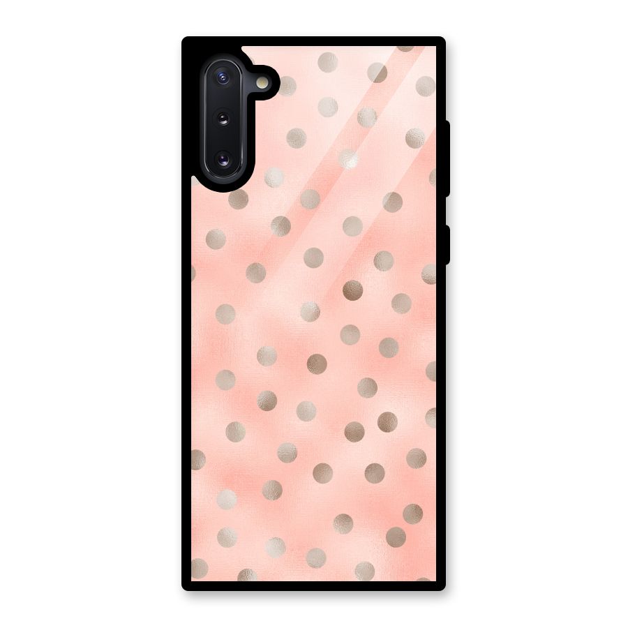 RoseGold Polka Dots Glass Back Case for Galaxy Note 10