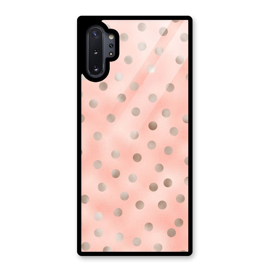 RoseGold Polka Dots Glass Back Case for Galaxy Note 10 Plus