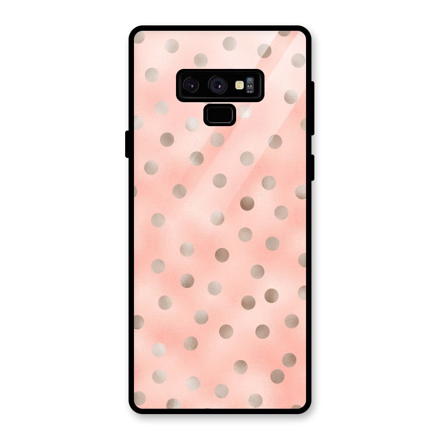 RoseGold Polka Dots Glass Back Case for Galaxy Note 9