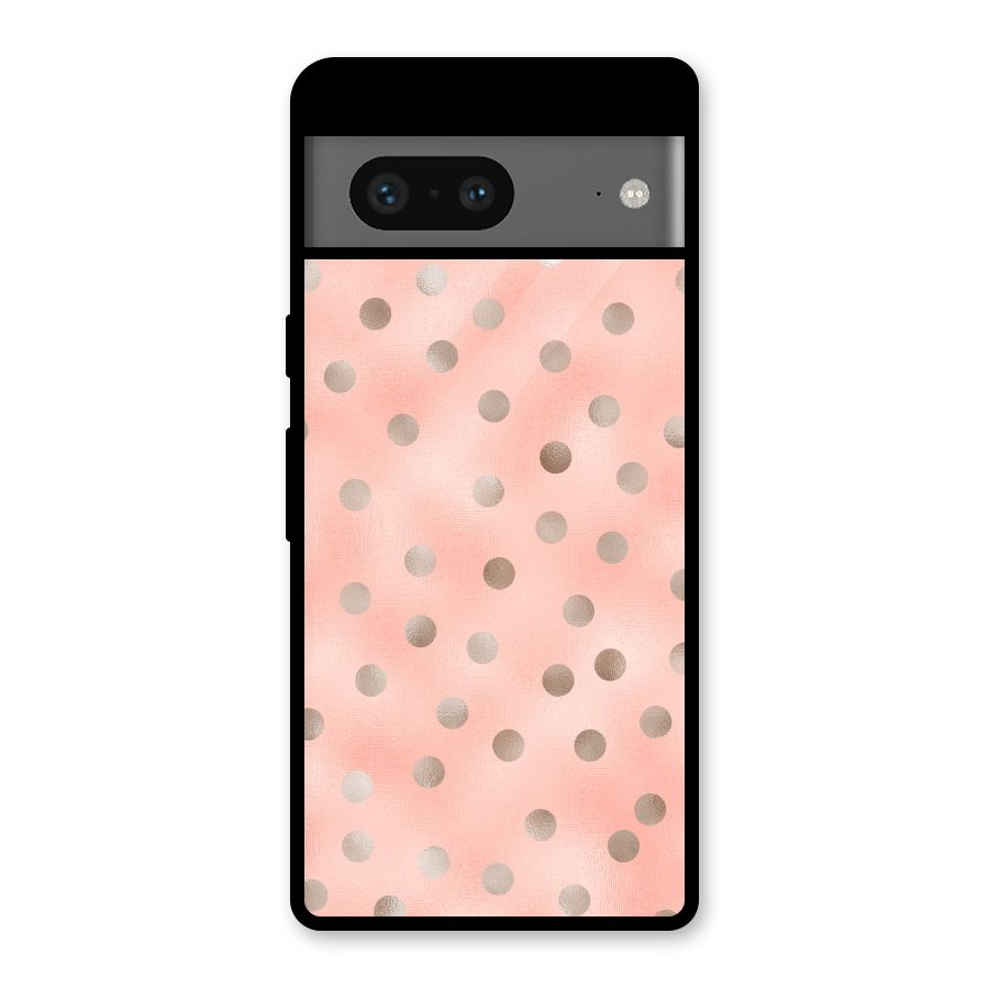 RoseGold Polka Dots Glass Back Case for Google Pixel 7