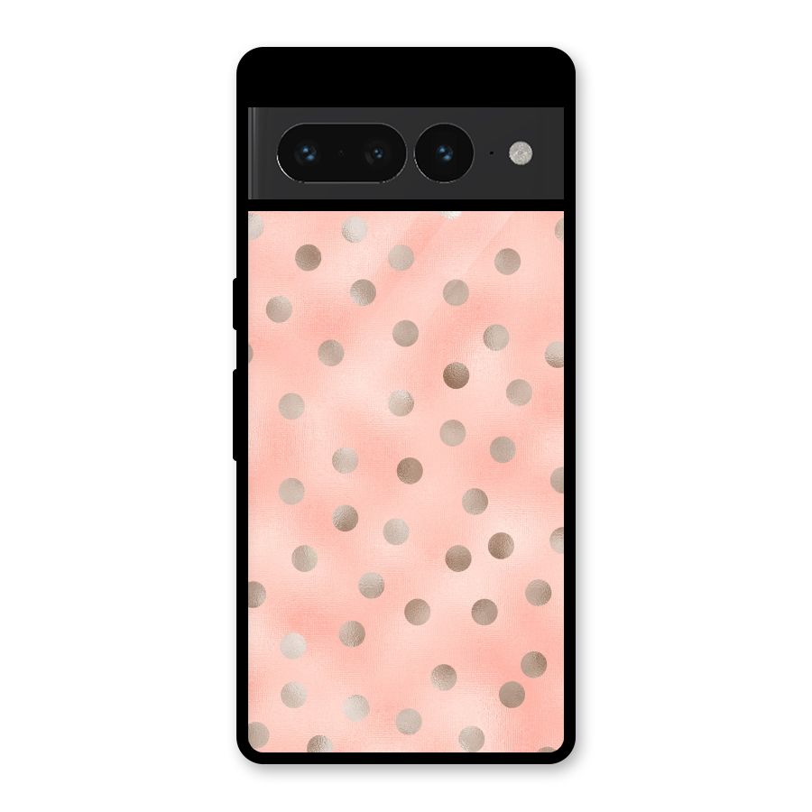 RoseGold Polka Dots Glass Back Case for Google Pixel 7 Pro