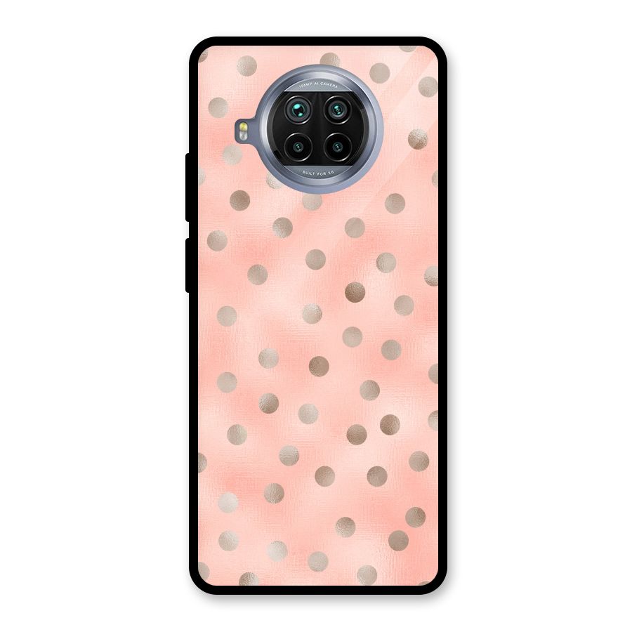 RoseGold Polka Dots Glass Back Case for Mi 10i