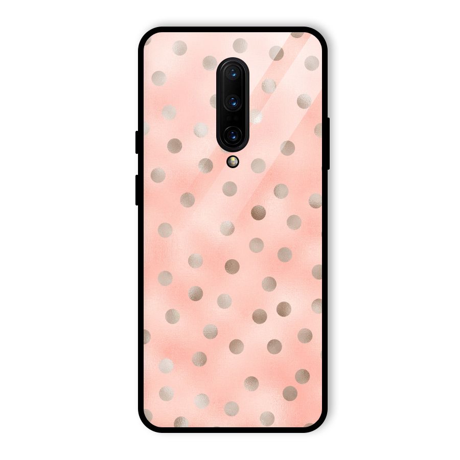 RoseGold Polka Dots Glass Back Case for OnePlus 7 Pro