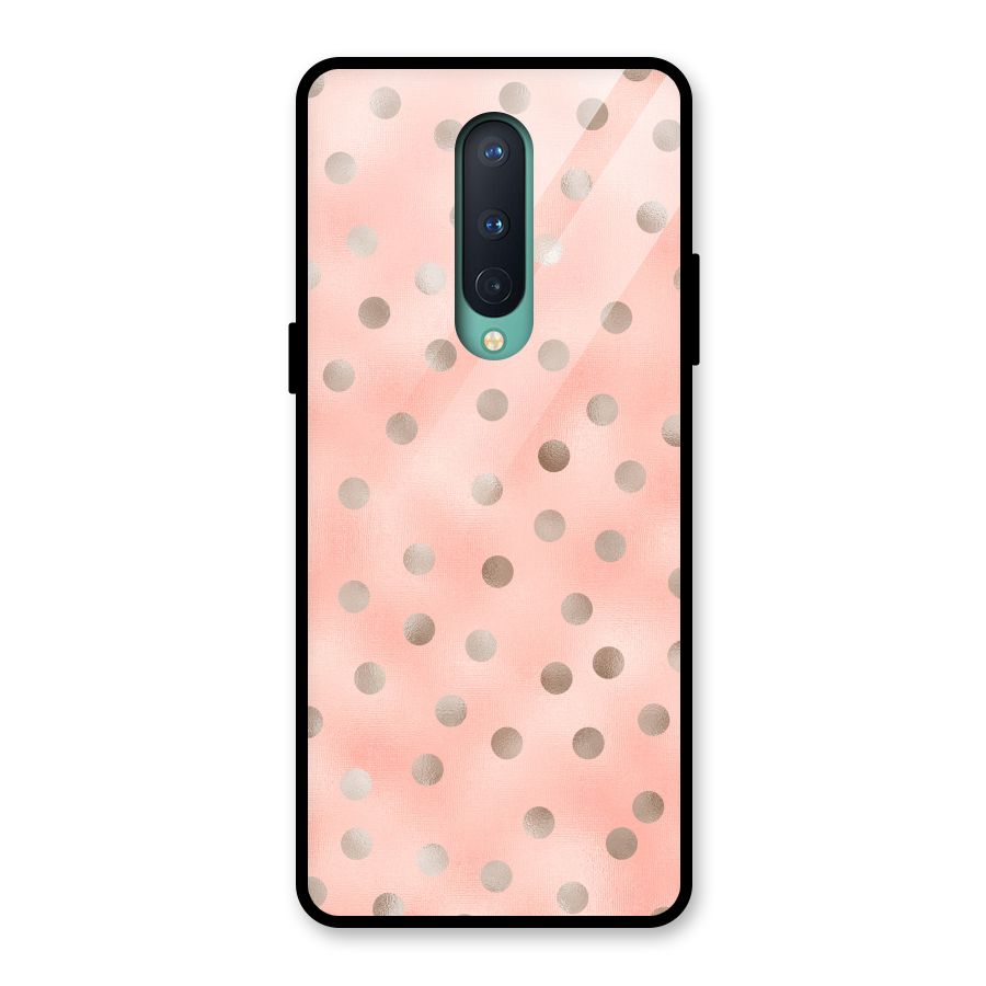RoseGold Polka Dots Glass Back Case for OnePlus 8