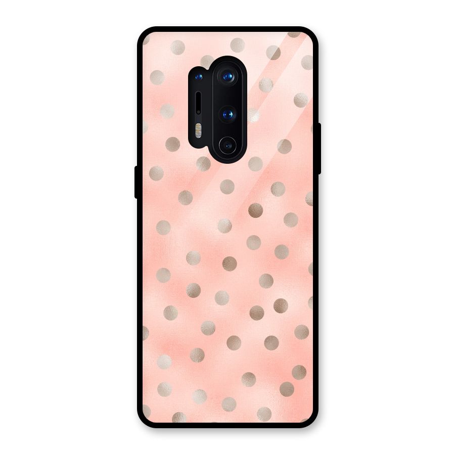 RoseGold Polka Dots Glass Back Case for OnePlus 8 Pro