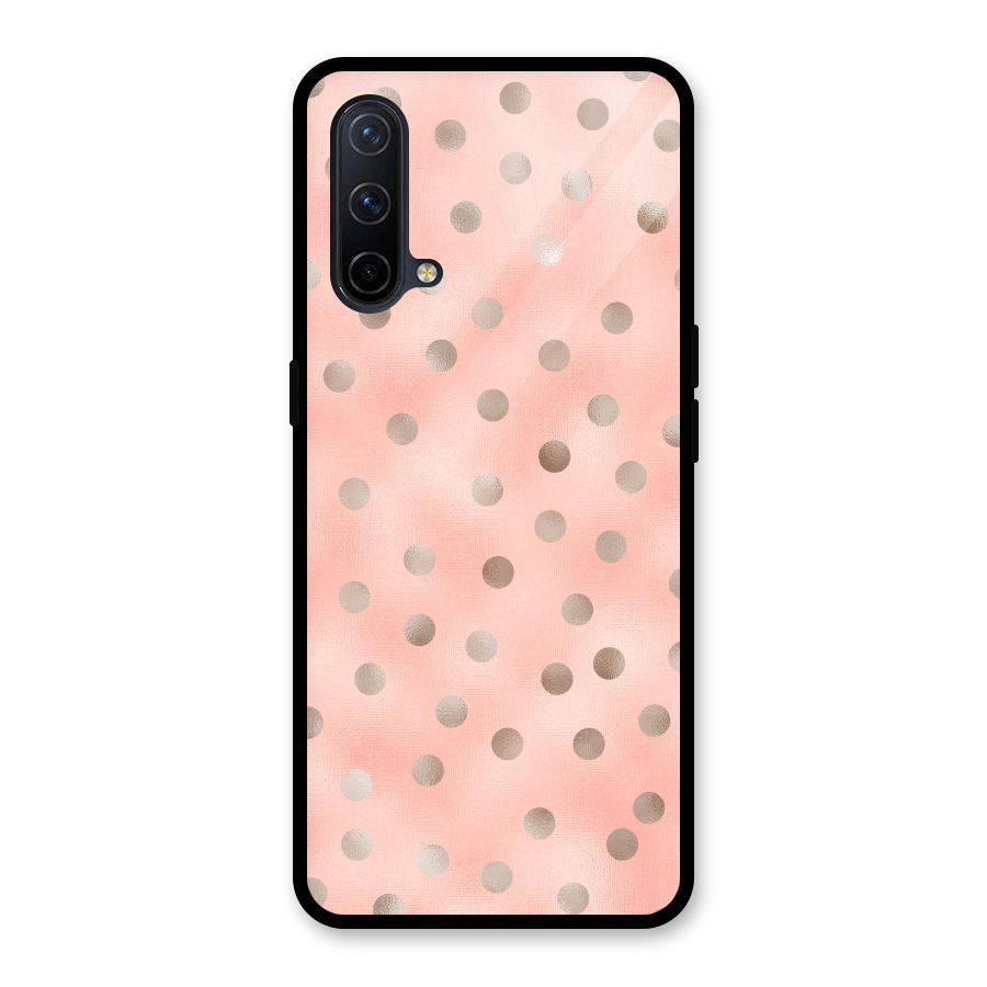 RoseGold Polka Dots Glass Back Case for OnePlus Nord CE 5G