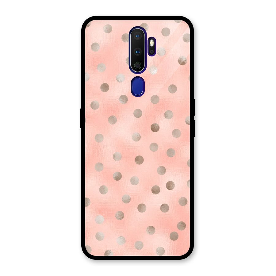 RoseGold Polka Dots Glass Back Case for Oppo A9 (2020)
