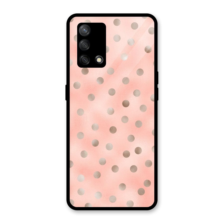 RoseGold Polka Dots Glass Back Case for Oppo F19