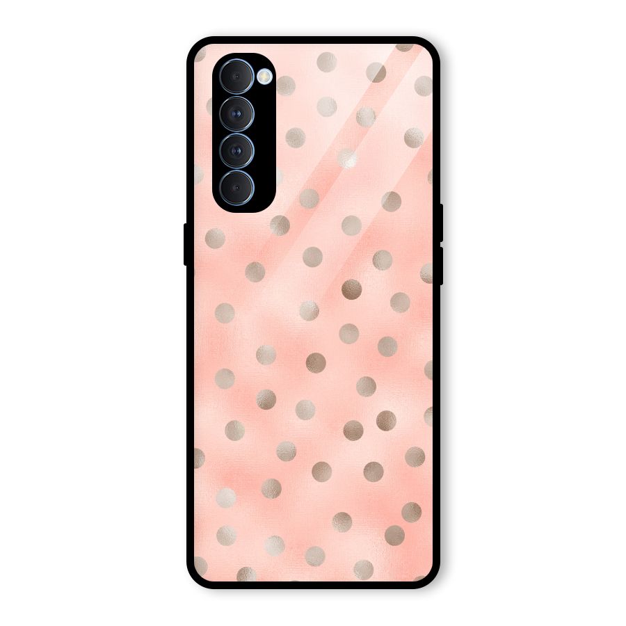RoseGold Polka Dots Glass Back Case for Oppo Reno4 Pro