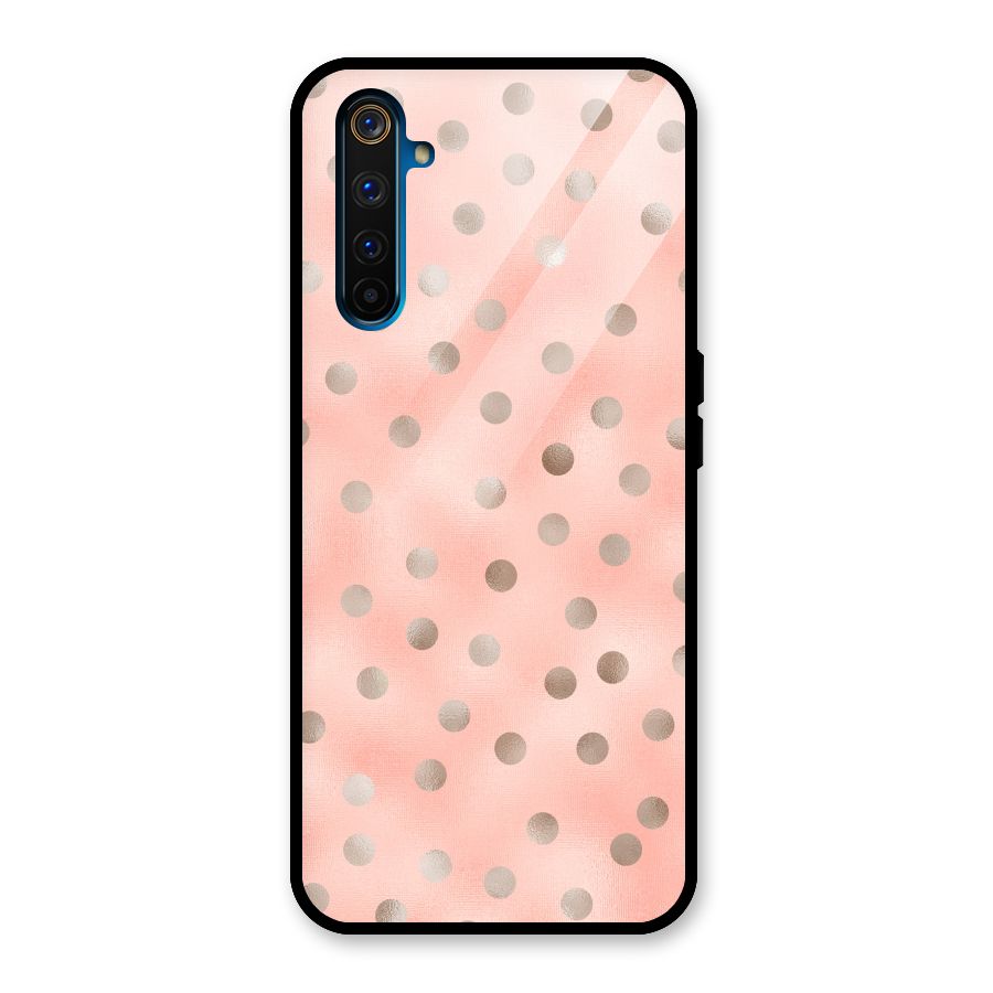 RoseGold Polka Dots Glass Back Case for Realme 6 Pro