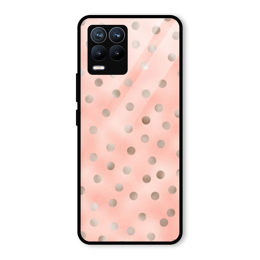 RoseGold Polka Dots Glass Back Case for Realme 8 Pro