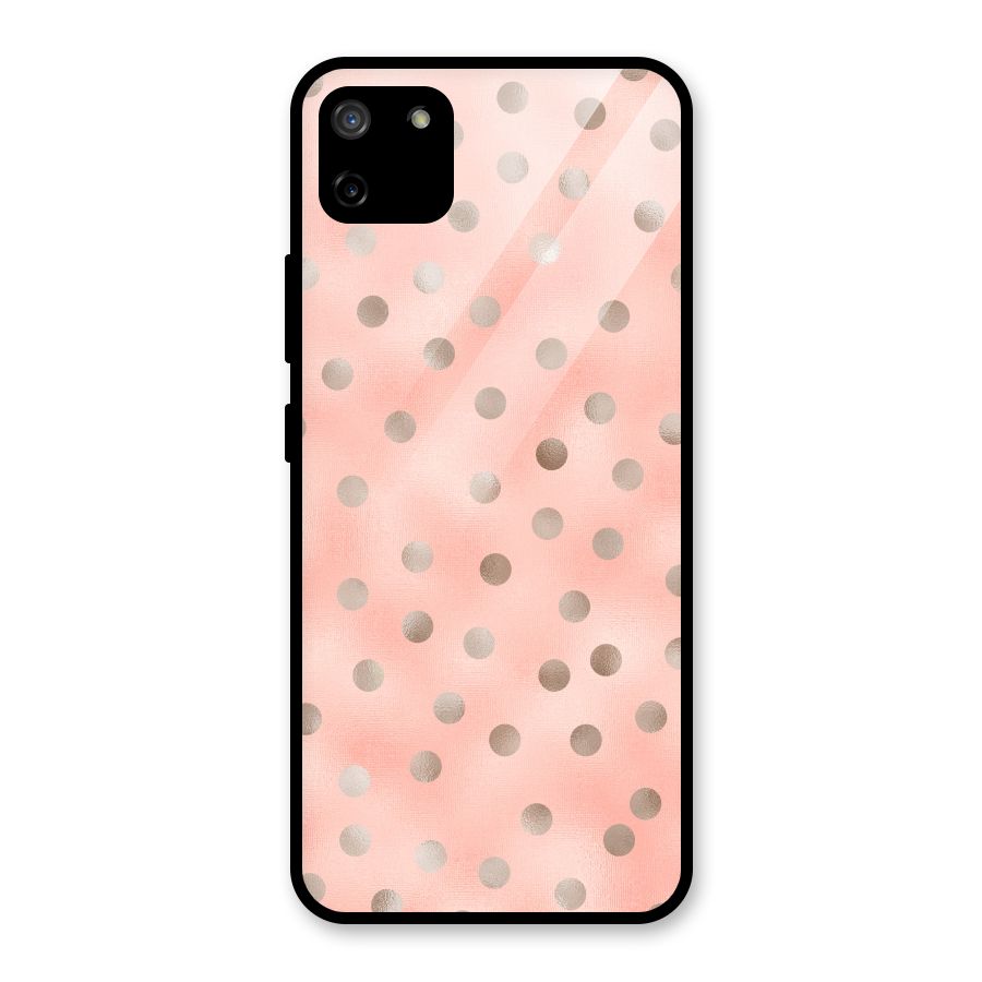 RoseGold Polka Dots Glass Back Case for Realme C11