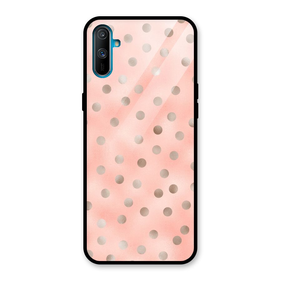 RoseGold Polka Dots Glass Back Case for Realme C3