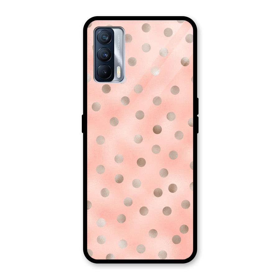 RoseGold Polka Dots Glass Back Case for Realme X7