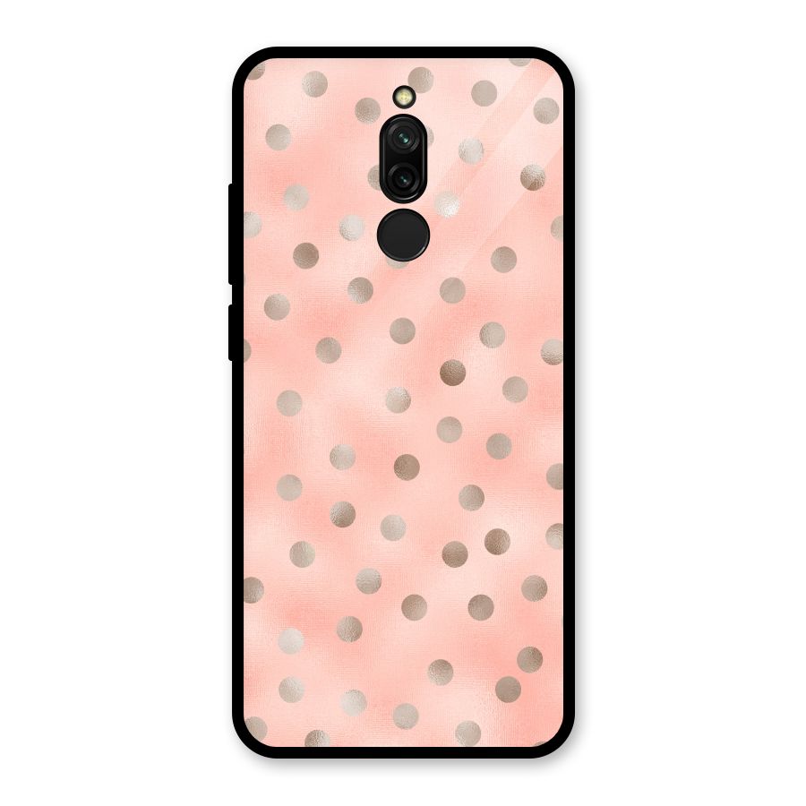 RoseGold Polka Dots Glass Back Case for Redmi 8