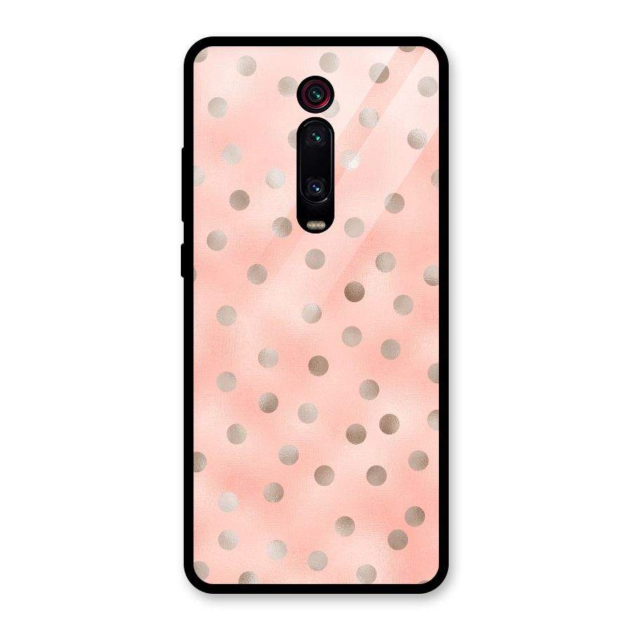 RoseGold Polka Dots Glass Back Case for Redmi K20