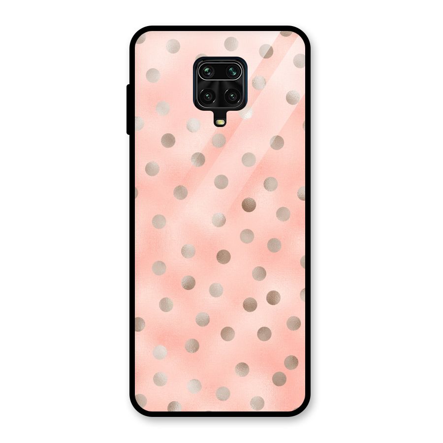 RoseGold Polka Dots Glass Back Case for Redmi Note 10 Lite