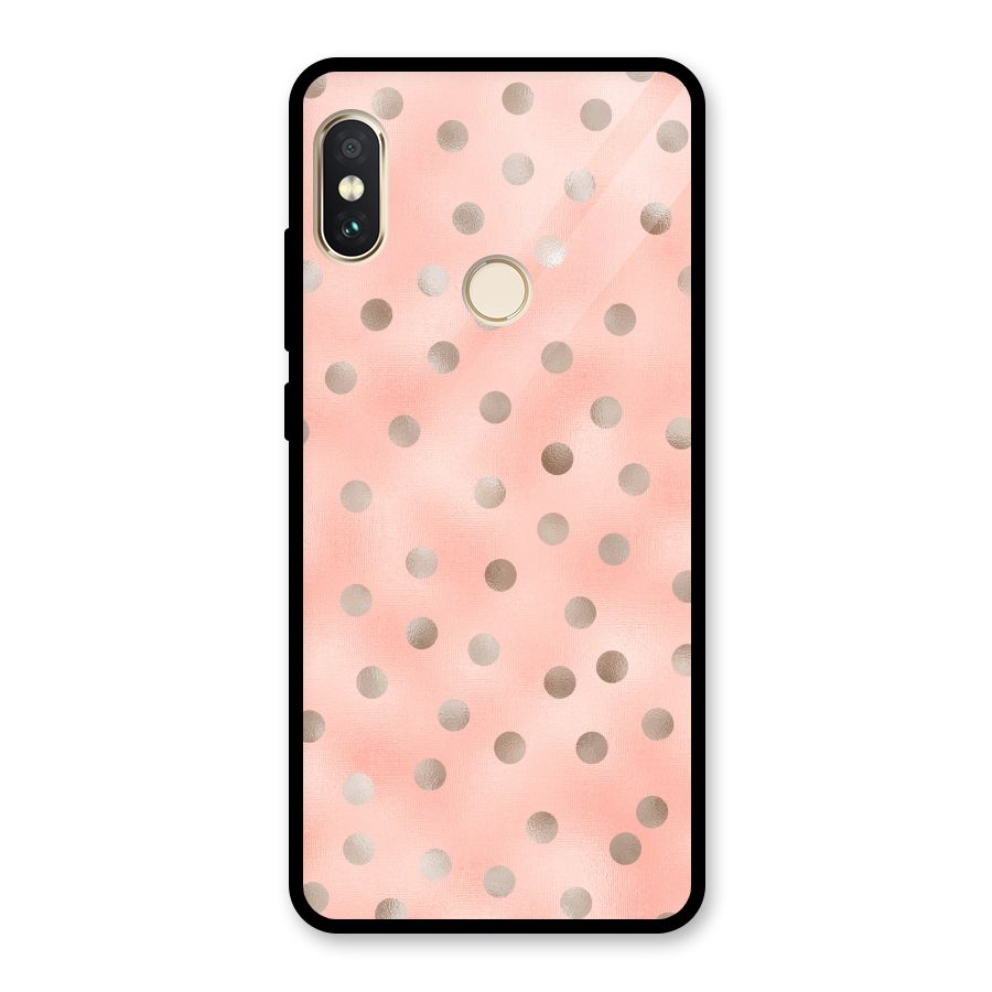 RoseGold Polka Dots Glass Back Case for Redmi Note 5 Pro