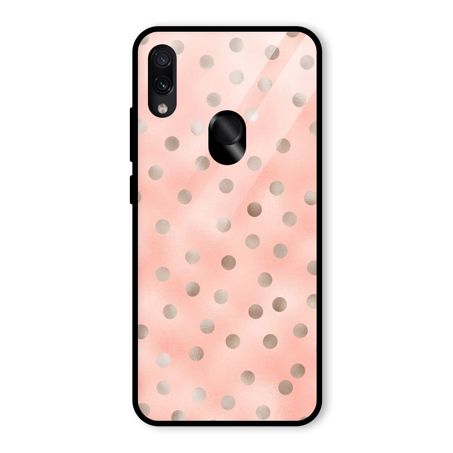 RoseGold Polka Dots Glass Back Case for Redmi Note 7 Pro