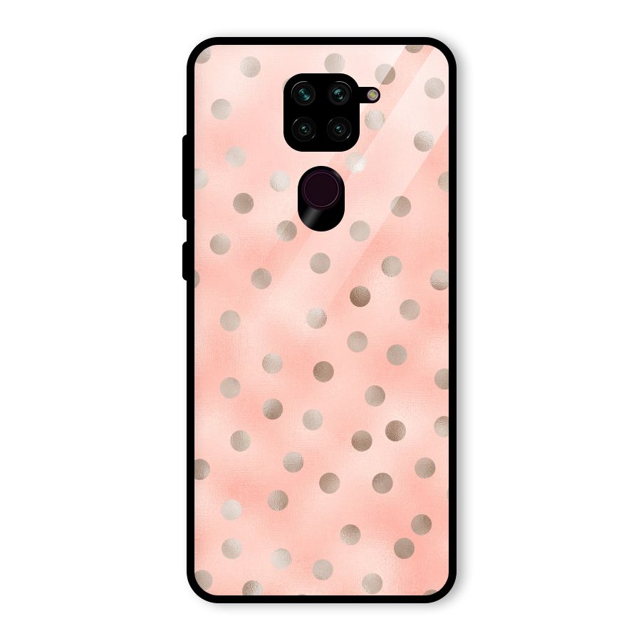 RoseGold Polka Dots Glass Back Case for Redmi Note 9
