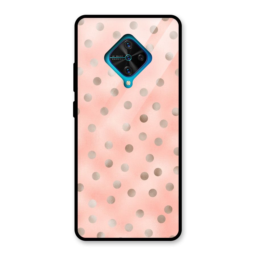 RoseGold Polka Dots Glass Back Case for Vivo S1 Pro