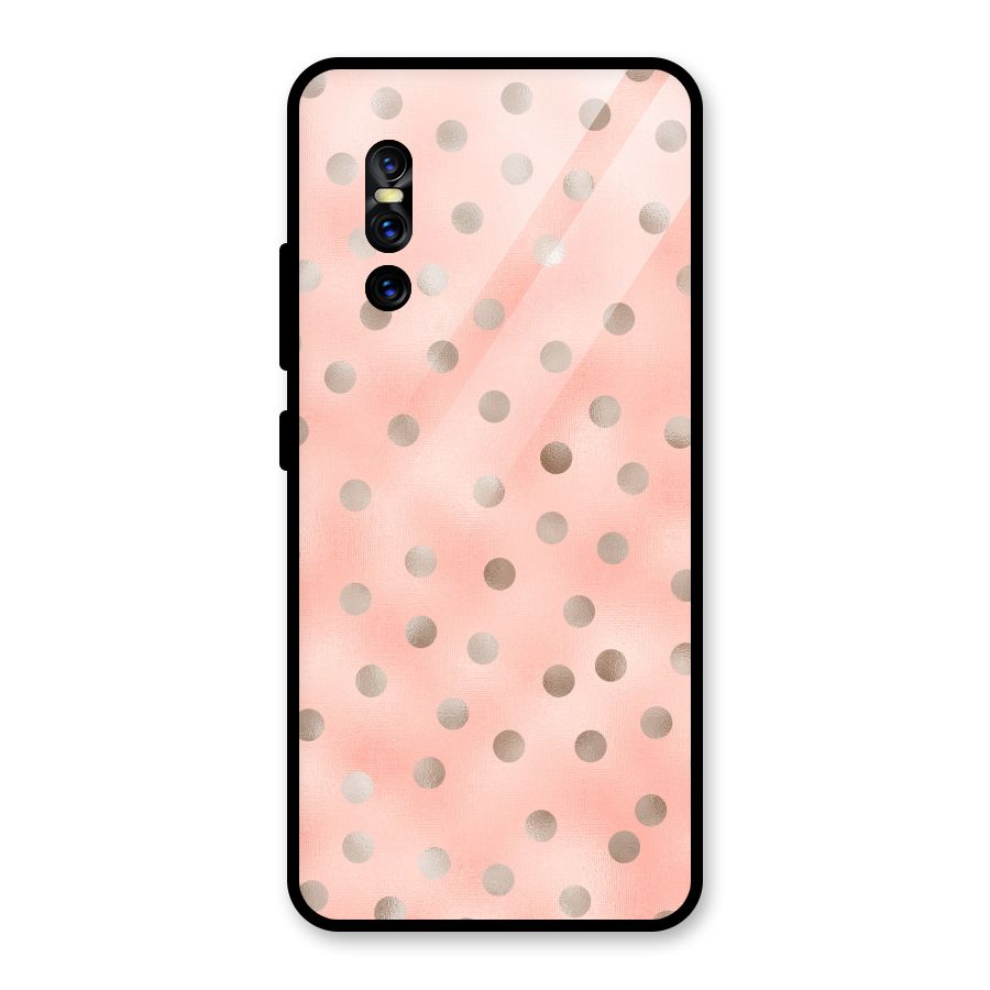 RoseGold Polka Dots Glass Back Case for Vivo V15 Pro